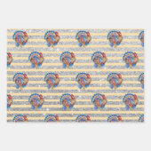 Oogst Kerst Pompoen Glitter Strepen Inpakpapier Vel (Voorkant)