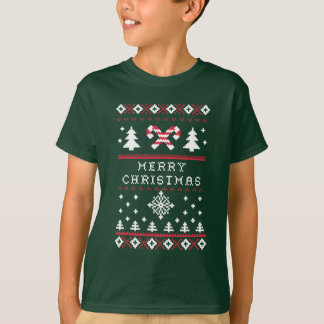 Oogst-kerstfeestzweten Candy Cane Merry kerst T-shirt