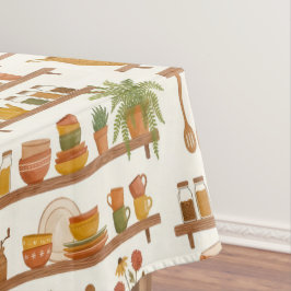 Oogst Keuken Planken Waterverf Tafelkleed Charme