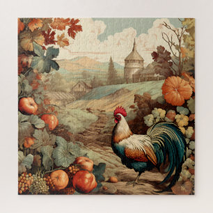Oogst Kippenboerderij Herfst Kleuren Legpuzzel