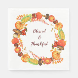 Oogst Krans Gezegende Thanksgiving Servet