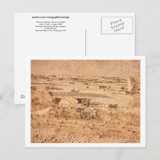 Oogst Landscape, Vincent van Gogh Briefkaart (Voorkant / Achterkant)