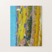 Oogst landschap met Blue Cart Vincent Van Gogh Legpuzzel (Verticaal)