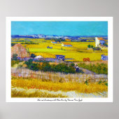 Oogst landschap met Blue Cart Vincent Van Gogh Poster (Voorkant)