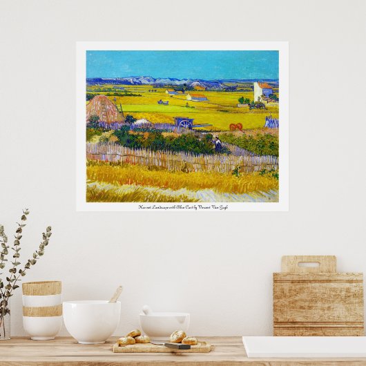 Oogst landschap met Blue Cart Vincent Van Gogh Poster (Keuken)