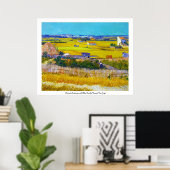 Oogst landschap met Blue Cart Vincent Van Gogh Poster (Thuiskantoor)