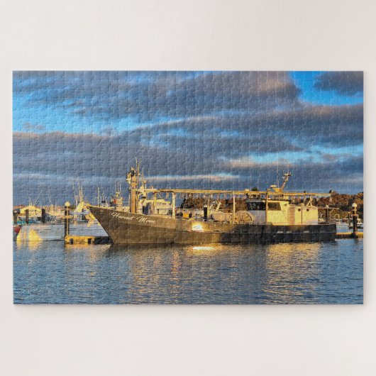 Oogst Maan boot, jachthaven, Robe, Zuid-Australië Legpuzzel (Horizontaal)