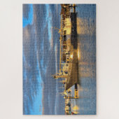 Oogst Maan boot, jachthaven, Robe, Zuid-Australië Legpuzzel (Verticaal)