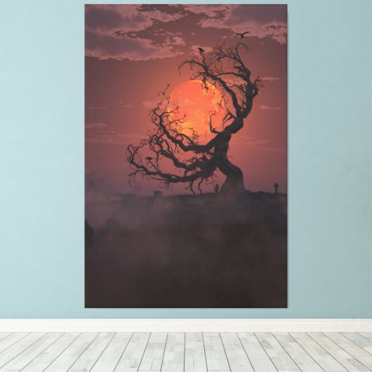 Oogst Maan (Portret) Canvas Afdruk (Insitu (Houten vloer))