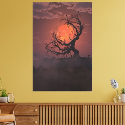 Oogst Maan (Portret) Canvas Afdruk (Insitu (Woonkamer))