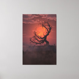 Oogst Maan (Portret) Canvas Afdruk