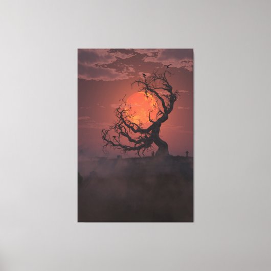 Oogst Maan (Portret) Canvas Afdruk (Voorkant)