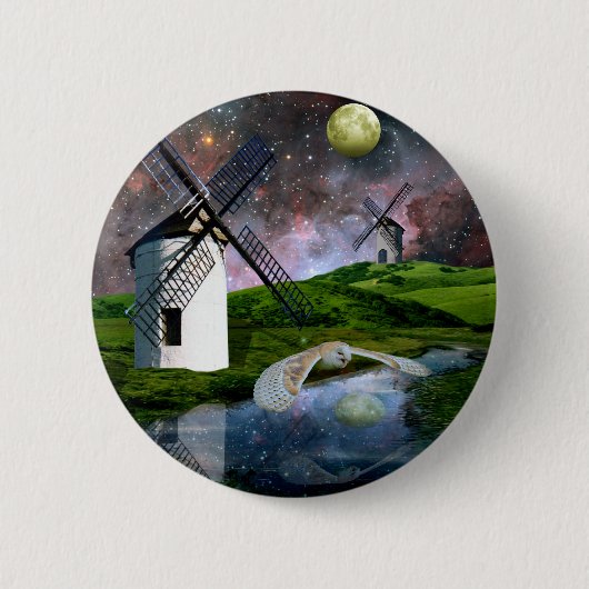 Oogst maan. ronde button 5,7 cm (Voorkant)