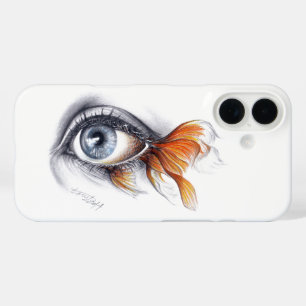 Oogst met visstaart Surreëlische tekenkunst iPhone 16 Hoesje