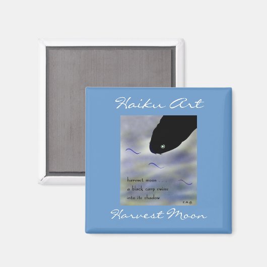 Oogst Moon Haiku Art Magnet (Voorkant / Achterkant)