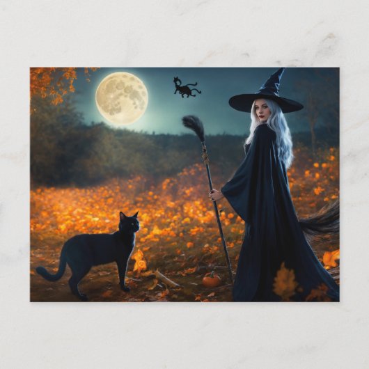 Oogst Moon Haunt: realistische Halloween scène" Briefkaart (Voorkant)