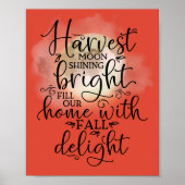Oogst Moon Herfst Delight Poem Oranje Poster (Voorkant)