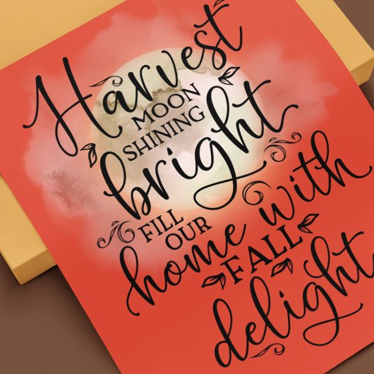 Oogst Moon Herfst Delight Poem Oranje Poster