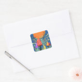 Oogst Moon Mushrooms Vierkante Sticker (Envelop)