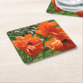 Oogst Moon Oriental Poppy Kartonnen Onderzetters (Schuin)