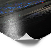 Oogst Moon over de Indische rivierbrug Foto Afdruk (Hoek)