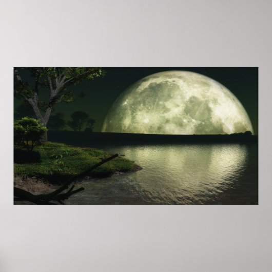Oogst Moon Over Lake - Colossal (of kleiner) Poster (Voorkant)