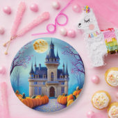Oogst Moon Pumpkin Castle Paper Borden Papieren Bordje (Feest)