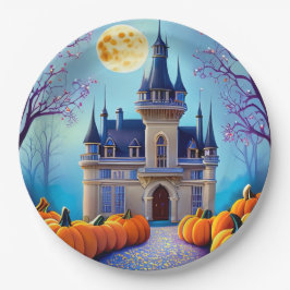 Oogst Moon Pumpkin Castle Paper Borden Papieren Bordje