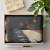 Oogst Moon Witch met pompoenen en Herfst Rozen Tissuepapier (Geschenk)