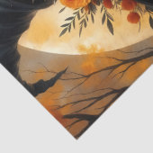 Oogst Moon Witch met pompoenen en Herfst Rozen Tissuepapier (Detail)