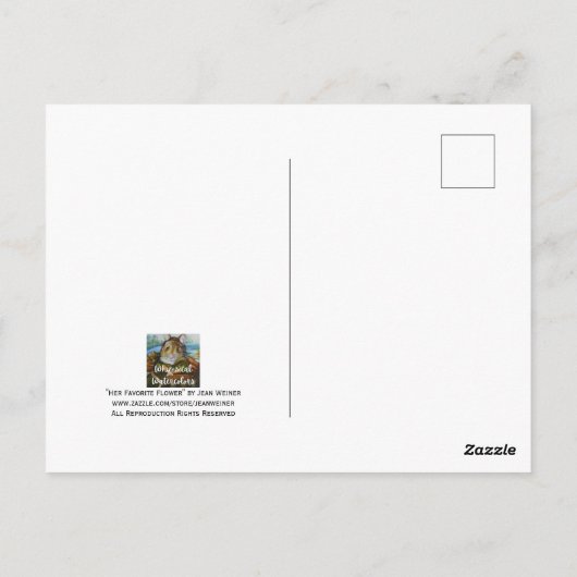 Oogst Muis op roze tulp Spring Waterverf Art  Briefkaart (Achterkant)