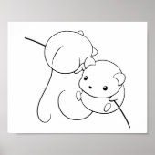 Oogst Muis, Paar of Mice Coloring Page Poster (Voorkant)