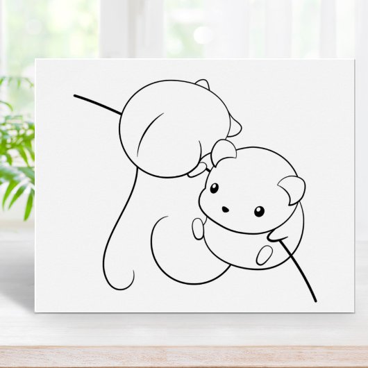 Oogst Muis, Paar of Mice Coloring Page Poster