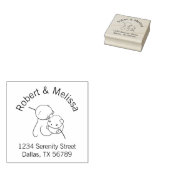 Oogst Muis, Paar of Mice Couple Address Rubberstempel (Gestempeld)