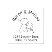 Oogst Muis, Paar of Mice Couple Address Rubberstempel (Afrduk)