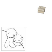 Oogst Muis, Paar of Mice op een Stalk 2 Rubberstempel (Gestempeld)