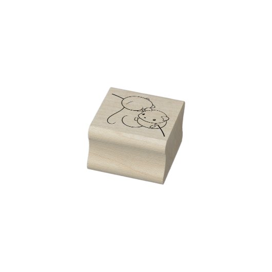 Oogst Muis, Paar of Mice op een Stalk 2 Rubberstempel (Stempel)