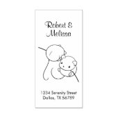 Oogst Muis, Paar of Mice op Stalk Address Rubberstempel (Afrduk)