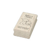 Oogst Muis, Paar of Mice op Stalk Address Rubberstempel (Stempel)
