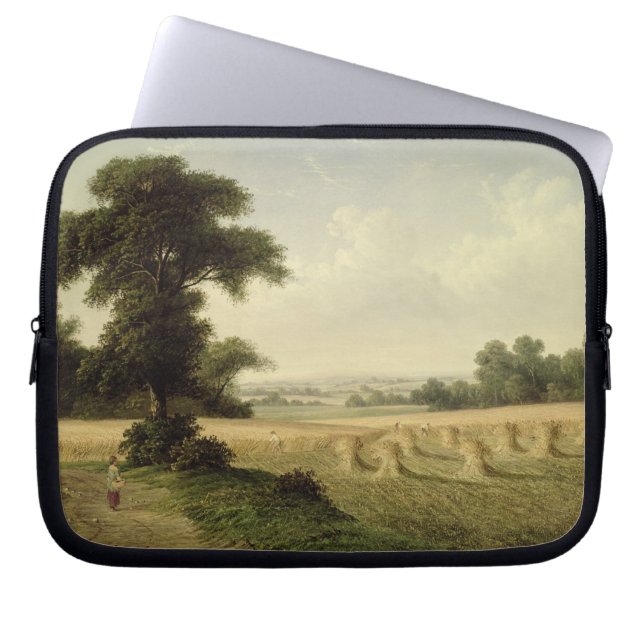Oogst (olie op doek) laptop sleeve (Voorkant)