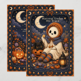 Oogst onder de sterren Trunk or Treat Halloween Kaart