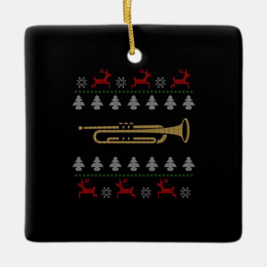 Oogst op kerst - Trumpet Keramisch Ornament (Voorkant)