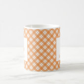 Oogst Oranje Plaid Aangepaste Naam Initiele Mok (Center)