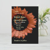 Oogst Oranje Sunflower Wedding Ver 007 Kaart (Staand voorkant)