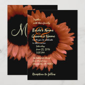 Oogst Oranje Sunflower Wedding Ver 007 Kaart (Voorkant / Achterkant)