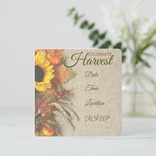 Oogst-partijuitnodiging Kaart (Staand voorkant)