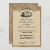 Oogst-partijuitnodiging Kaart (Voorkant / Achterkant)