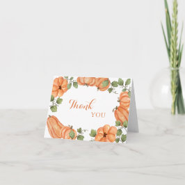 Oogst Pompoen Baby Shower Bedankkaart