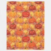 Oogst Pompoen Herfst Herfst Bladeren Gezellig Hall Fleece Deken (Voorkant)