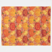 Oogst Pompoen Herfst Herfst Bladeren Gezellig Hall Fleece Deken (Voorkant (Horizontaal))